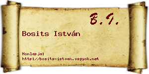 Bosits István névjegykártya